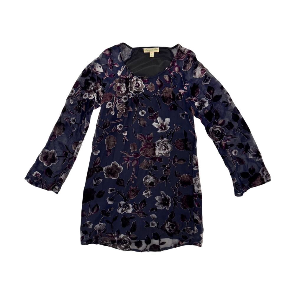 UO Burnout Velvet Floral Dress Women’s Small Whimsigoth Witchy Fairy Bell Sleeve - Picture 4 of 16